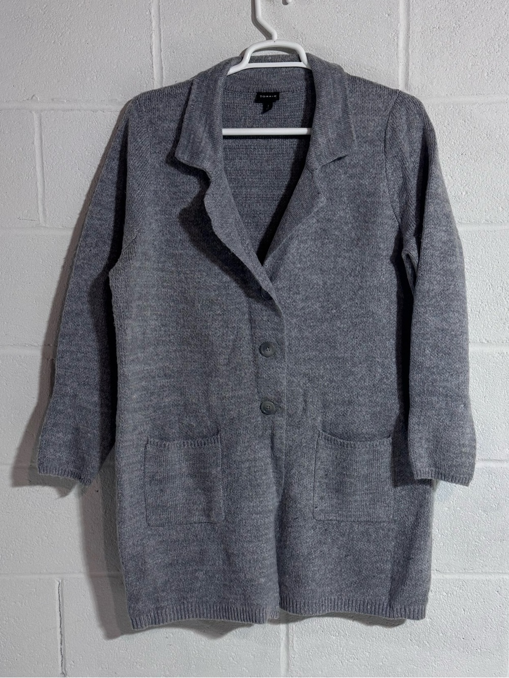 Gray Knit Button-Front Women's Cardigan
